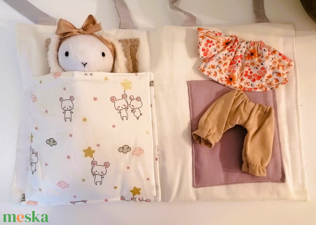 Nyuszilak - kézműves gyerek játék, nyuszival, ruhákkal - játék & sport - plüssállat & játékfigura - nyuszi - Meska.hu