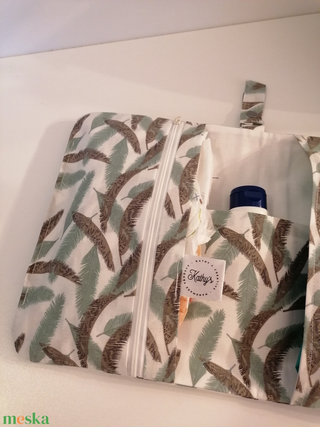 Greenis leaves  - Pelenkázó neszesszer  - baba - mama - pelenkázó, babafürdető kellékek - pelenkázó neszeszer, pelenkatartó - Meska.hu