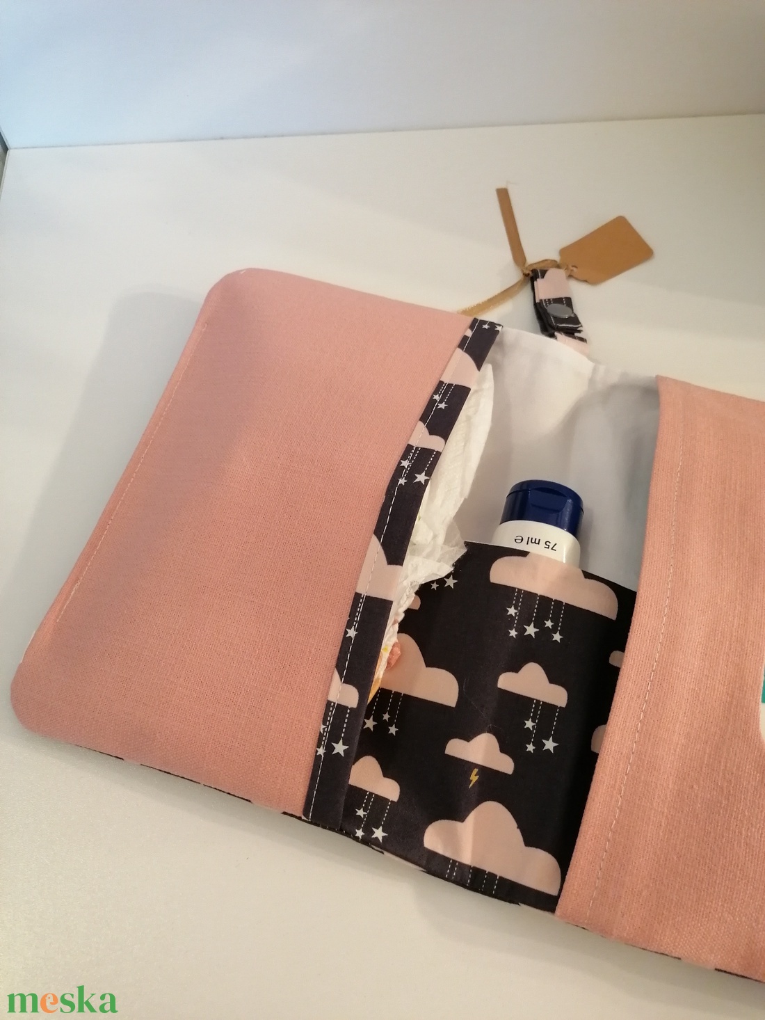 Clouds and stras - pelenkázó neszesszer - baba - mama - pelenkázó, babafürdető kellékek - pelenkázó neszeszer, pelenkatartó - Meska.hu