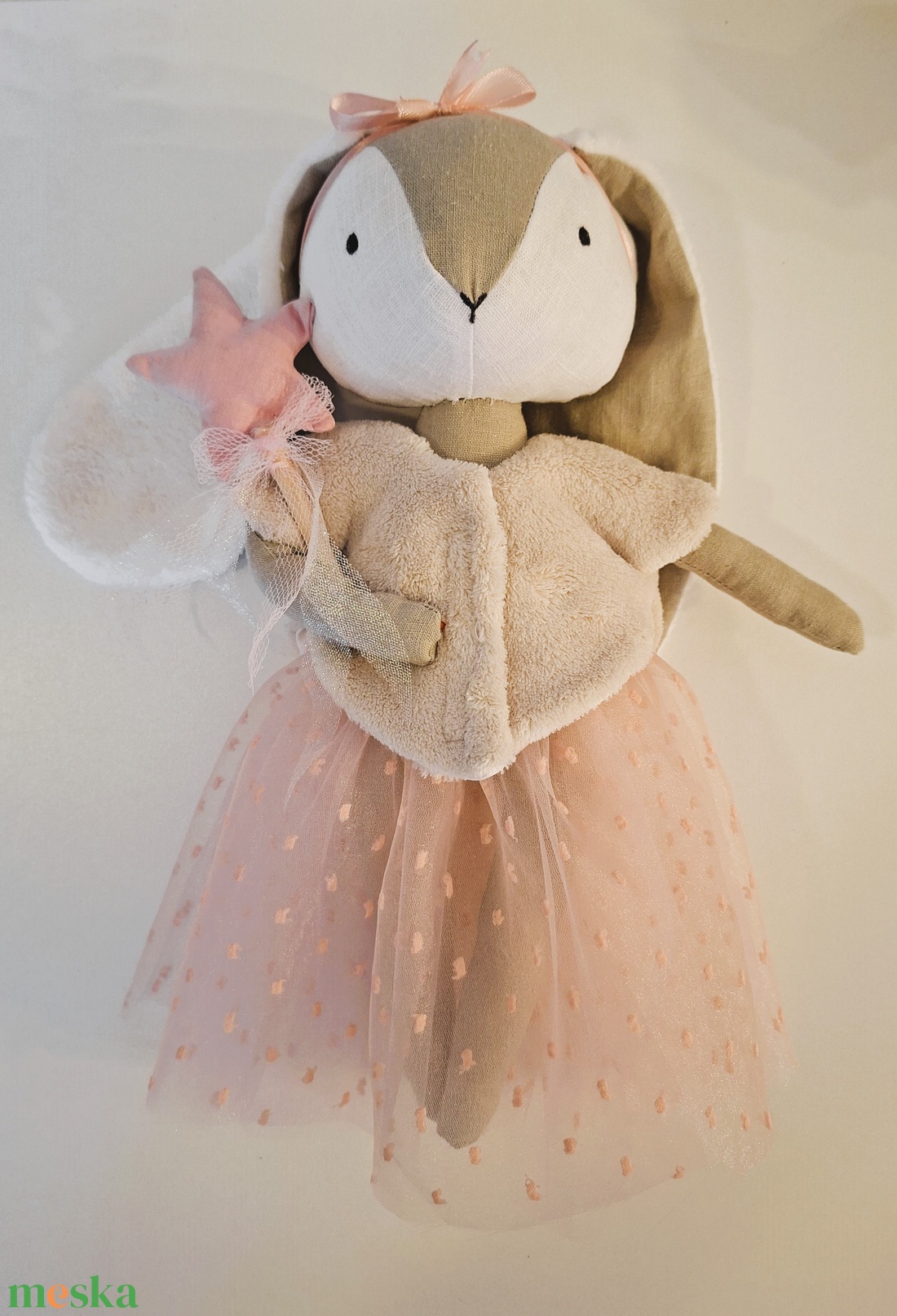 Tündér nyuszi - kézműves gyerekjáték, öltöztethető játékfigura - játék & sport - plüssállat & játékfigura - nyuszi - Meska.hu