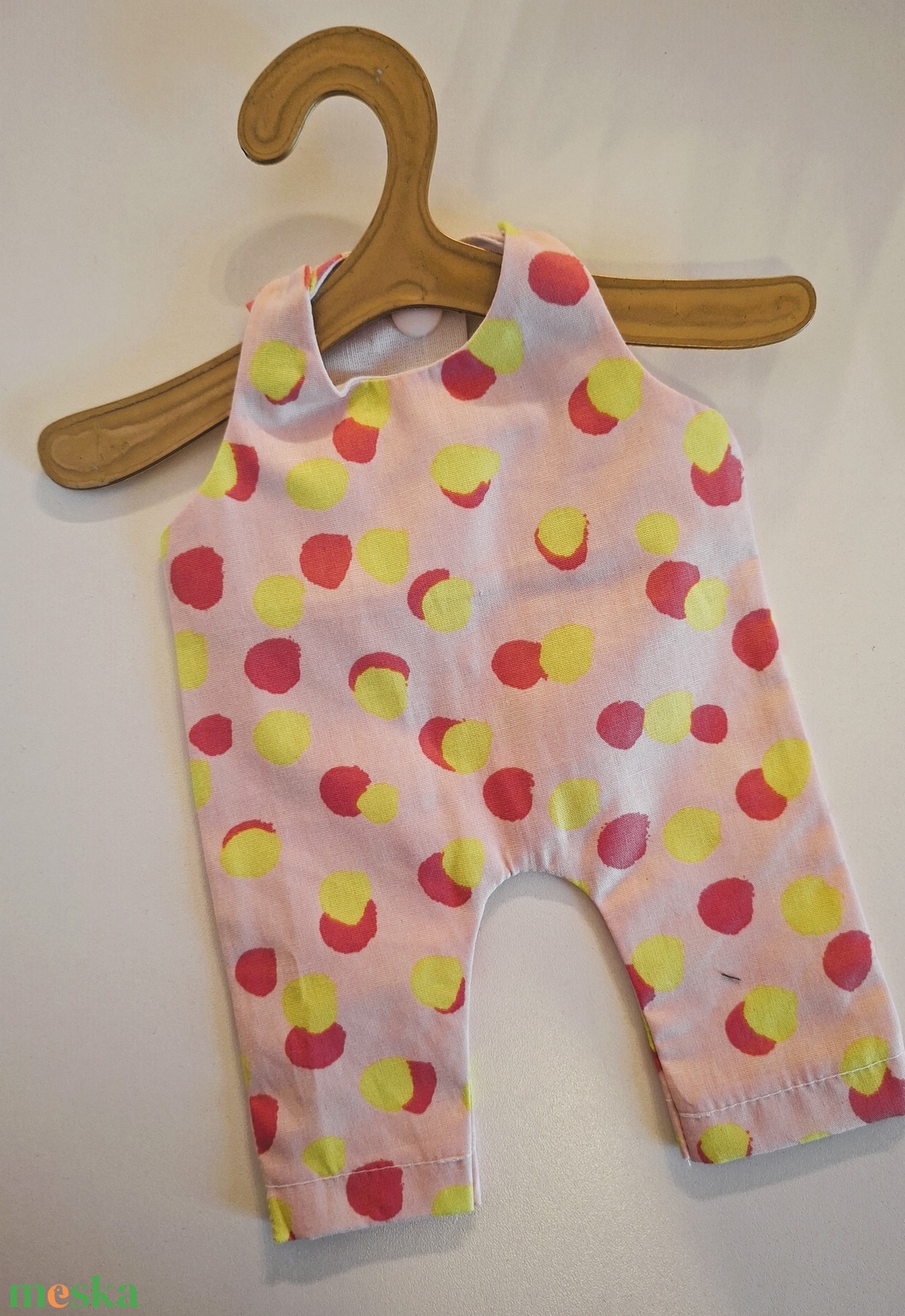 Kertésznadrág, overáll - ruházat, babaruha  textiljáték figurákra (Maci, Őzi, Nyuszi, Kutyus, Egérke, Panda) - játék & sport - baba & babaház - játékbaba, babakellék - Meska.hu