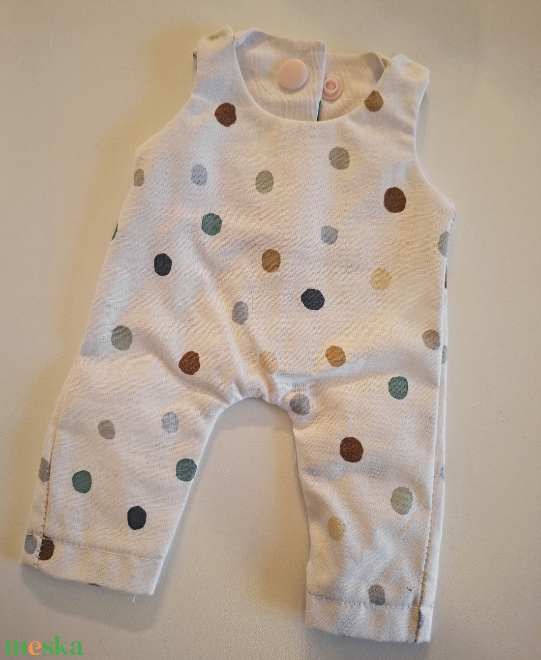 Kertésznadrág, overáll - ruházat, babaruha  textiljáték figurákra (Maci, Őzi, Nyuszi, Kutyus, Egérke, Panda) - játék & sport - baba & babaház - játékbaba, babakellék - Meska.hu