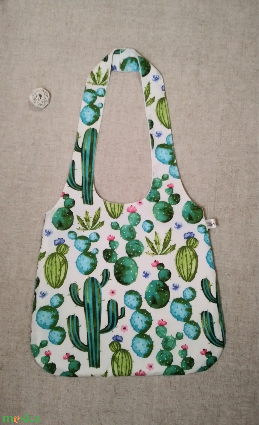 Kaktusz mintás textil táska - táska & tok - bevásárlás & shopper táska - shopper, textiltáska, szatyor - Meska.hu
