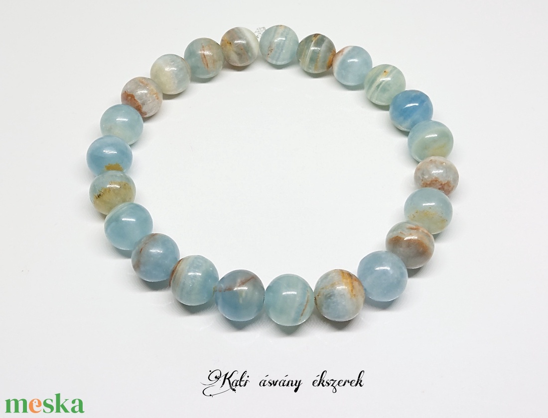 Aragonit ásvány karkötő - ékszer - karkötő - bogyós karkötő - Meska.hu
