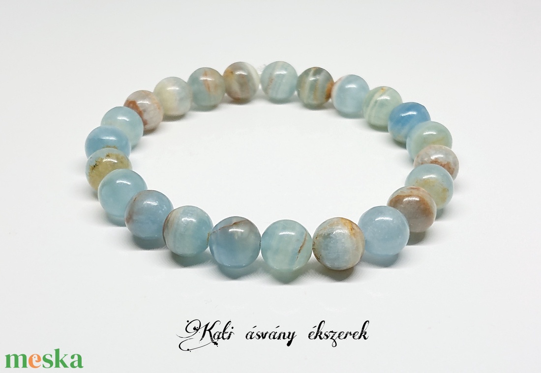 Aragonit ásvány karkötő - ékszer - karkötő - bogyós karkötő - Meska.hu