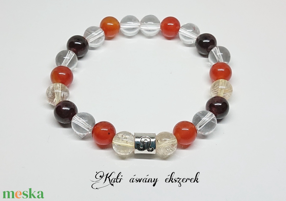 Oroszlán horoszkópos ásvány karkötő  - ékszer - karkötő - bogyós karkötő - Meska.hu