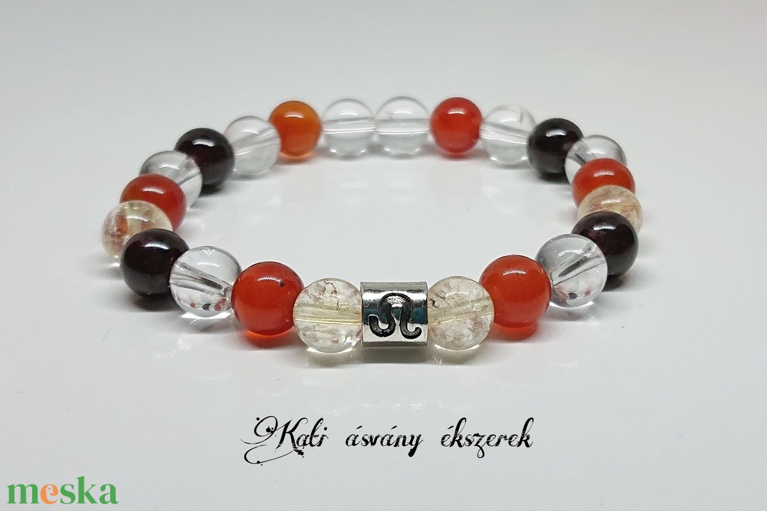 Oroszlán horoszkópos ásvány karkötő  - ékszer - karkötő - bogyós karkötő - Meska.hu