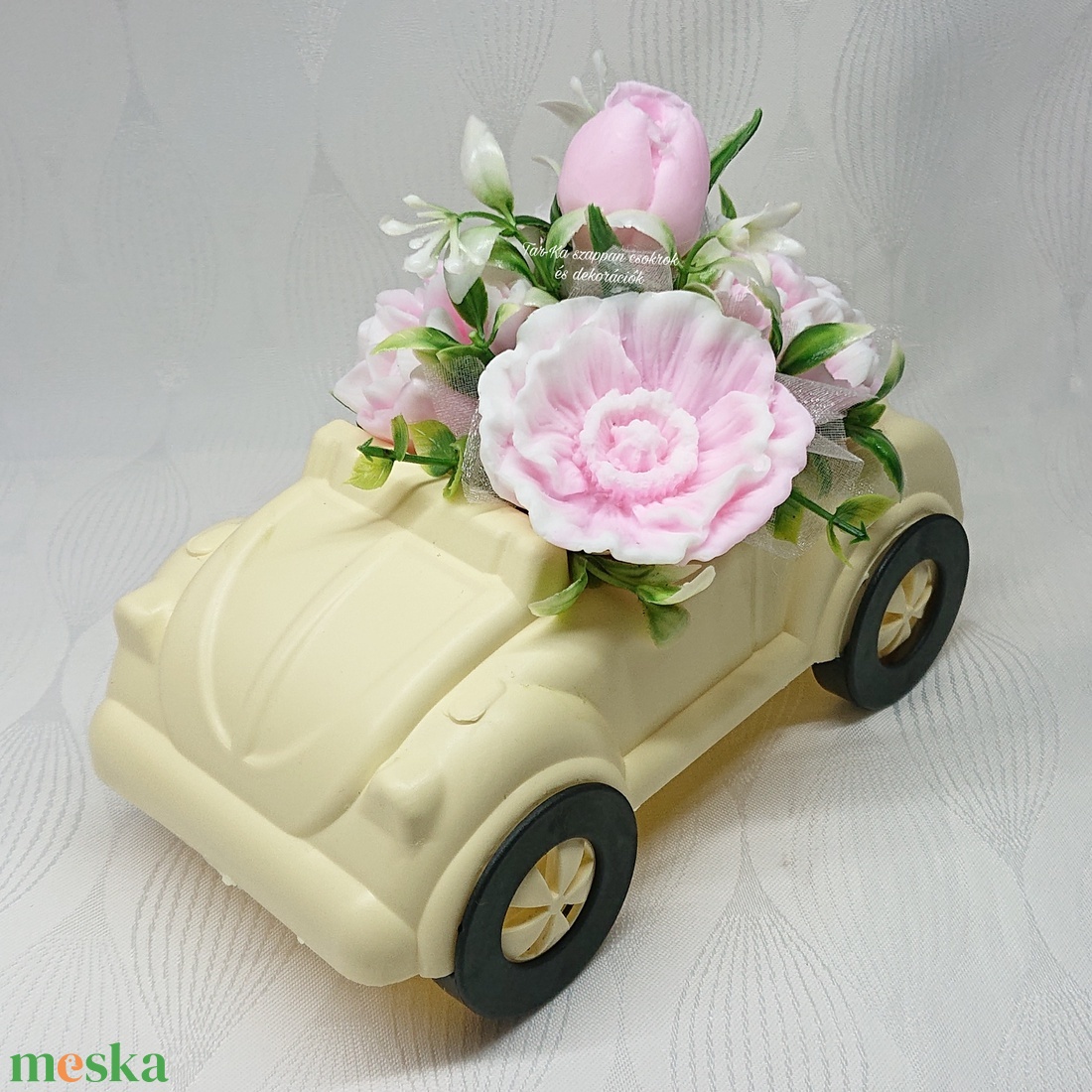Szappanvirág csokrok autóban  - otthon & életmód - dekoráció - virágdísz és tartó - csokor & virágdísz - Meska.hu