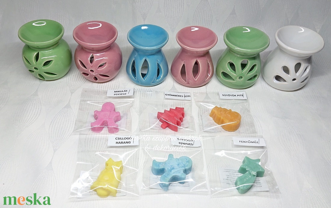 Kis kerámia aromalámpa 1 darab illatviasszal és mécsessel  - otthon & életmód - gyertya, illat, aroma - aromalámpa - Meska.hu