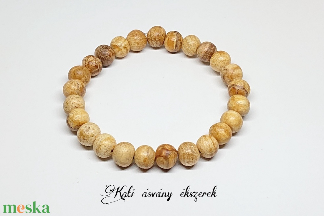 Illatos Palo Santo fa karkötő  - ékszer - karkötő - bogyós karkötő - Meska.hu