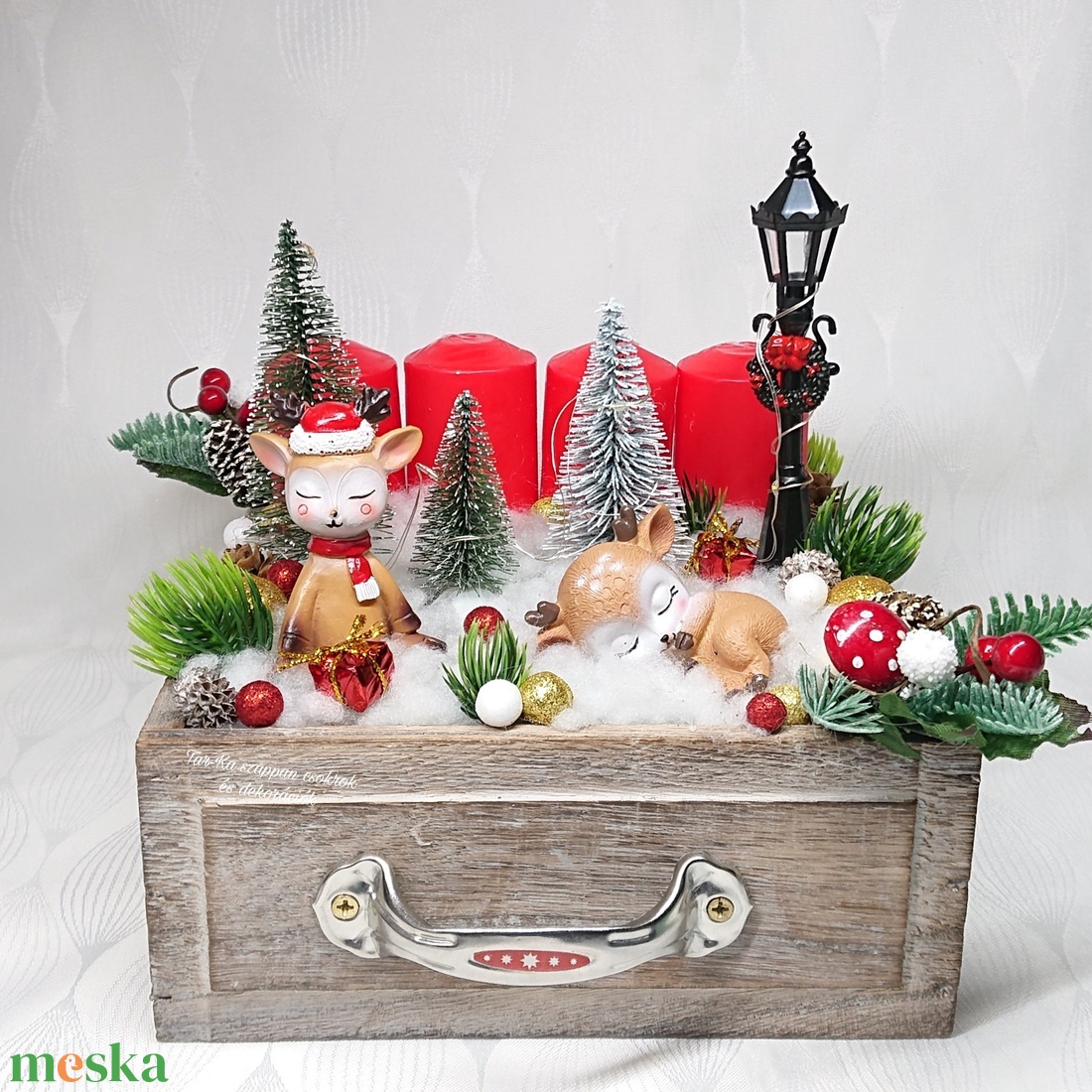 Világitós nagy karácsonyi fiókos adventi dekoráció - karácsony - adventi díszek - adventi koszorú - Meska.hu Világitós nagy karácsonyi fiókos adventi dekoráció - karácsony - adventi díszek - adventi koszorú - Meska.hu