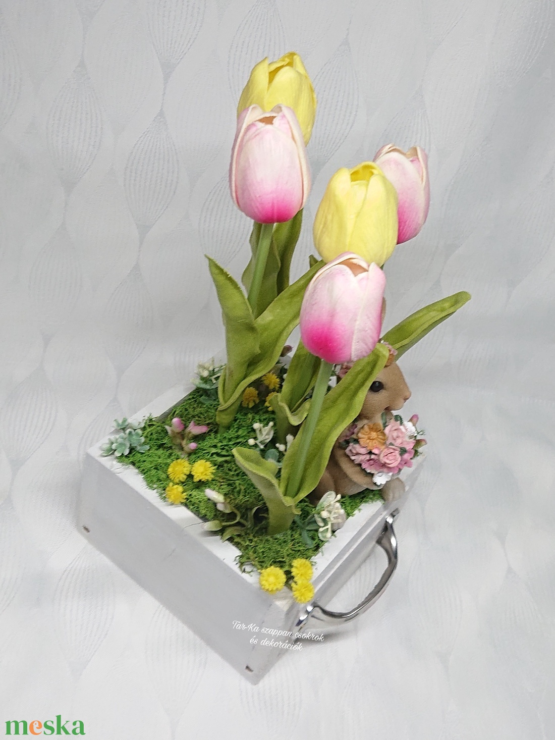 Nyuszis 5 szálas élethű tulipán csokor - otthon & életmód - dekoráció - virágdísz és tartó - csokor & virágdísz - Meska.hu Nyuszis 5 szálas élethű tulipán csokor - otthon & életmód - dekoráció - virágdísz és tartó - csokor & virágdísz - Meska.hu