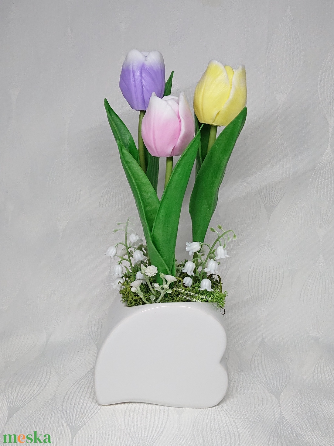 3 szál szappan tulipán kerámia szív kaspóban - otthon & életmód - dekoráció - virágdísz és tartó - virágbox, virágdoboz - Meska.hu 3 szál szappan tulipán kerámia szív kaspóban - otthon & életmód - dekoráció - virágdísz és tartó - virágbox, virágdoboz - Meska.hu