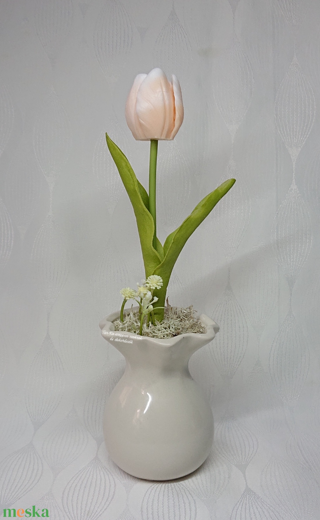 1 szál szappan tulipán vázában - otthon & életmód - virágdekoráció - virágdíszek - asztali virágdísz - Meska.hu