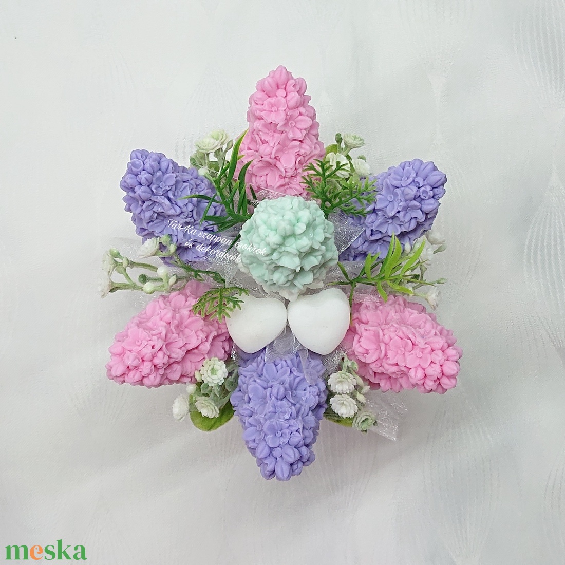 Orgona szappanvirág csokor  - otthon & életmód - dekoráció - virágdísz és tartó - virágbox, virágdoboz - Meska.hu