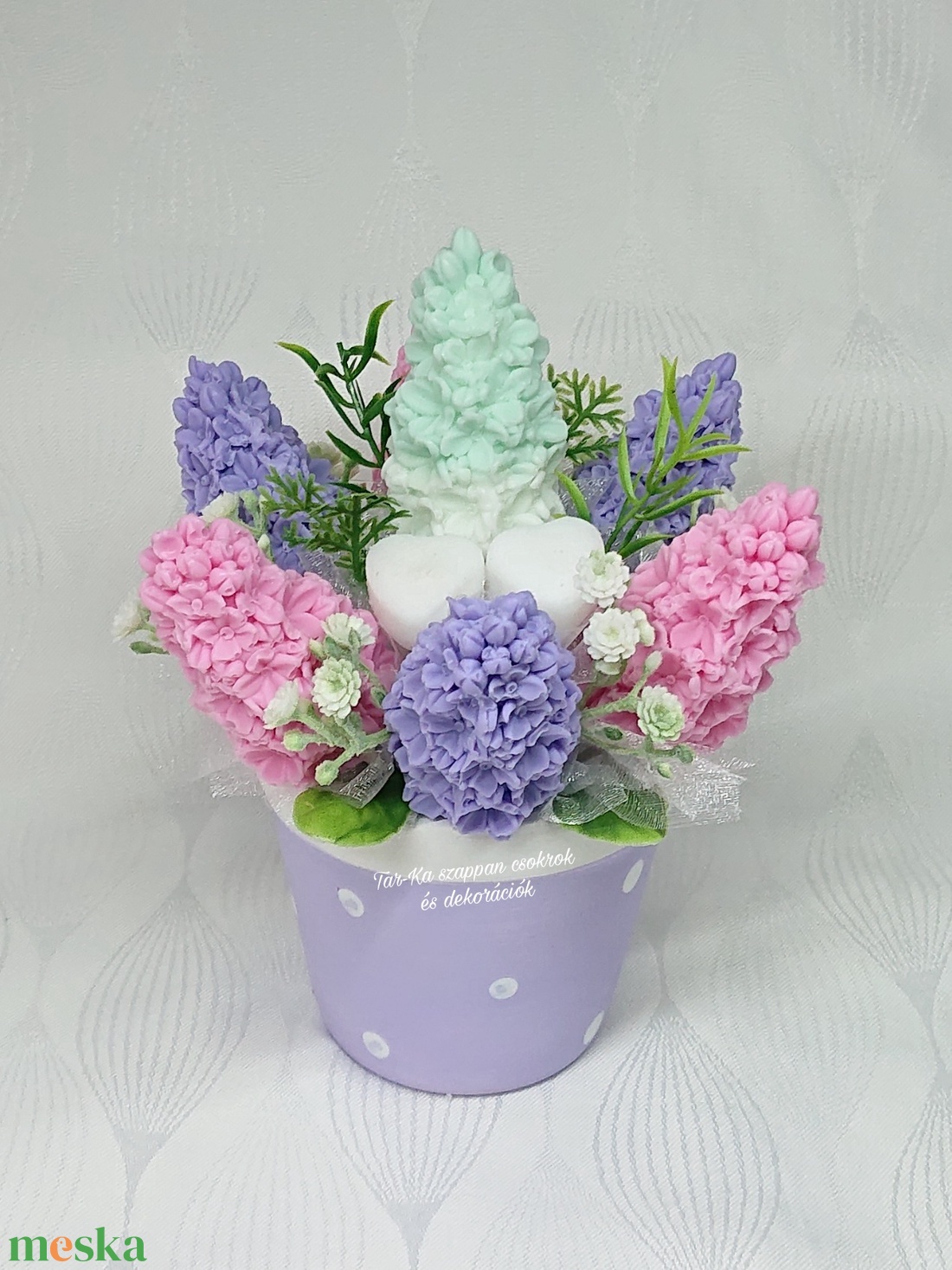 Orgona szappanvirág csokor  - otthon & életmód - dekoráció - virágdísz és tartó - virágbox, virágdoboz - Meska.hu