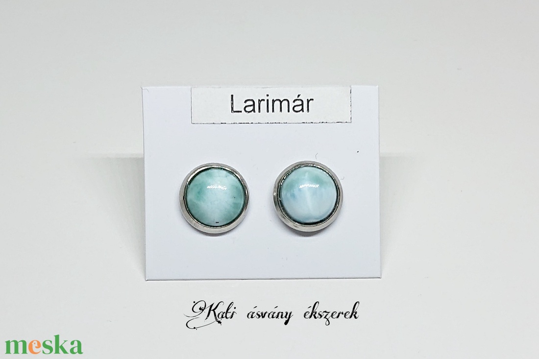 Larimar beszúros fülbevaló nemesacélban - ékszer - fülbevaló - pötty fülbevaló - Meska.hu Larimar beszúros fülbevaló nemesacélban - ékszer - fülbevaló - pötty fülbevaló - Meska.hu