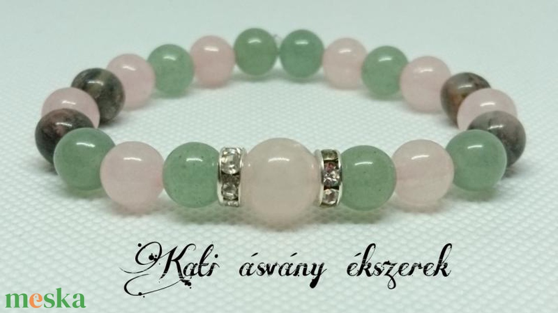 Szívcsakra erősítő ásvány karkötő  - ékszer - karkötő - bogyós karkötő - Meska.hu