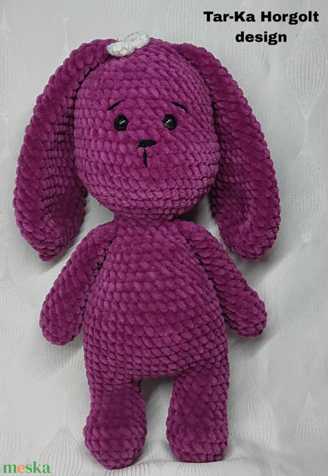 Plüss puha horgolt nyuszi  - játék & sport - plüssállat & játékfigura - nyuszi - Meska.hu