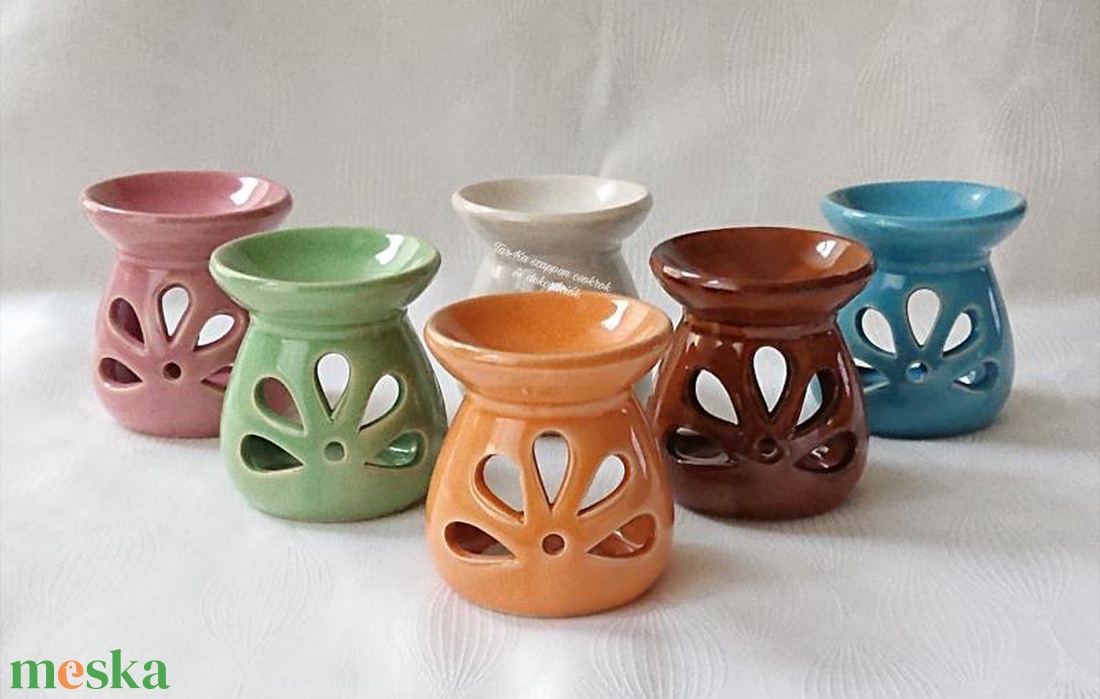 Kis kerámia aromalámpák 1 darab illatviasszal és mécsessel  - otthon & életmód - gyertya, illat, aroma - aromalámpa - Meska.hu