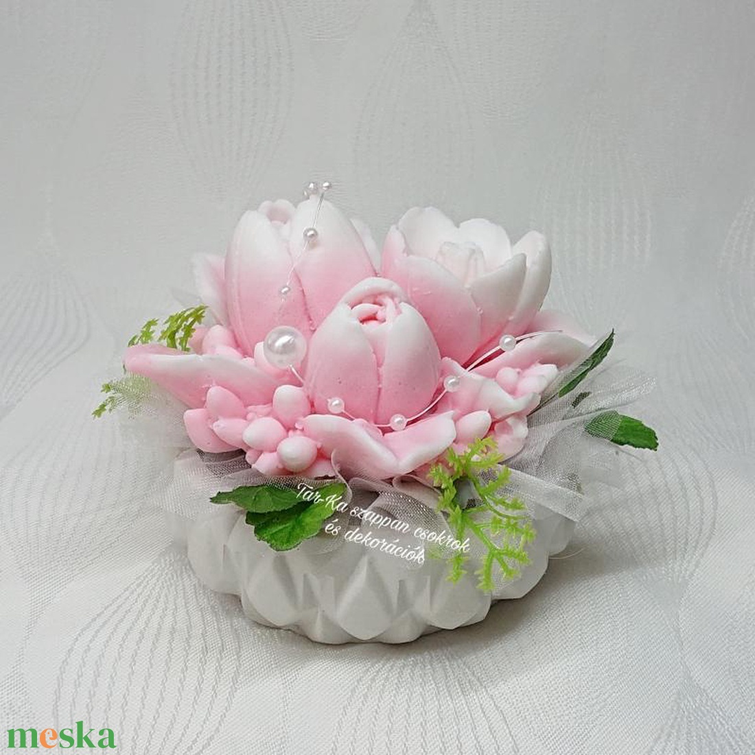 Illatos tulipán szappan csokor  - otthon & életmód - dekoráció - virágdísz és tartó - csokor & virágdísz - Meska.hu