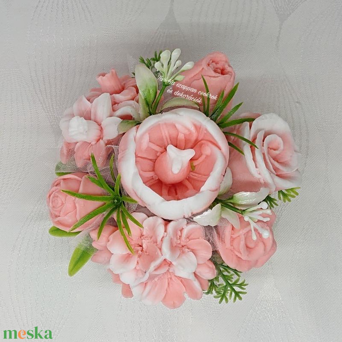 Szappanvirágok kicsi kerek kaspóban  - otthon & életmód - dekoráció - virágdísz és tartó - csokor & virágdísz - Meska.hu