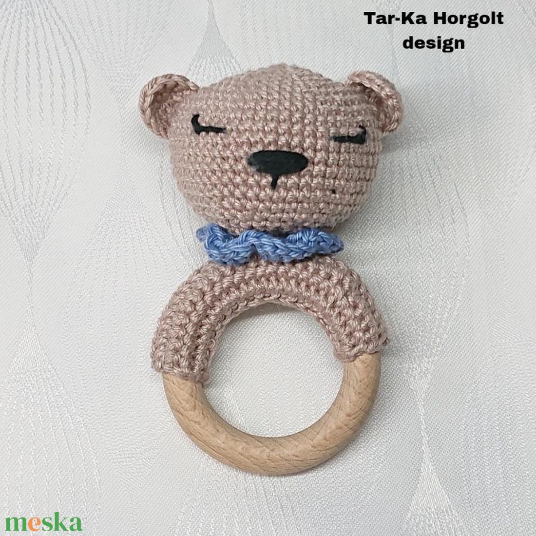 Horgolt maci csörgő - játék & sport - plüssállat & játékfigura - maci - Meska.hu