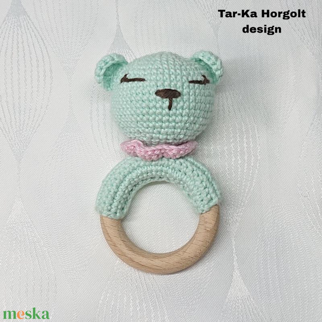 Horgolt maci csörgő - játék & sport - plüssállat & játékfigura - maci - Meska.hu