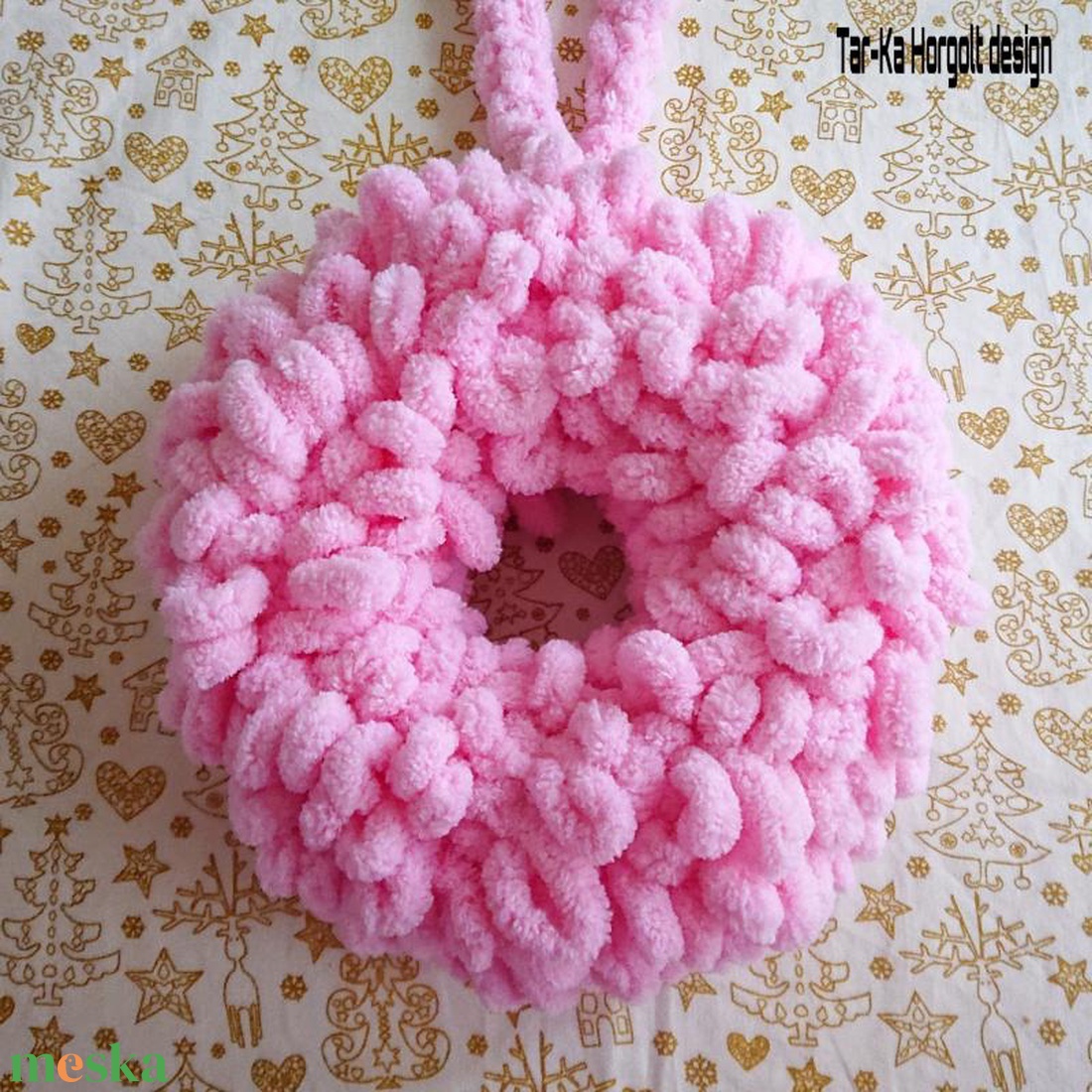 Pufi rózsaszín ajtódísz  - otthon & életmód - dekoráció - ajtó- és ablak dekoráció - ajtódísz & kopogtató - Meska.hu