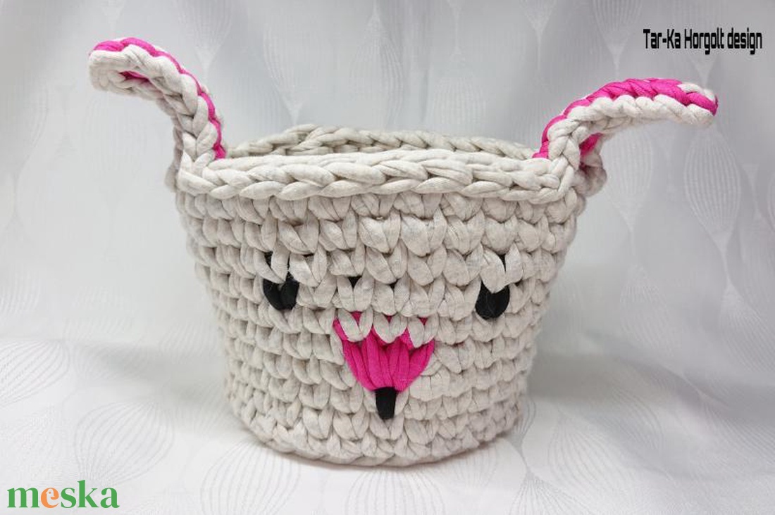 Nyuszi tároló/kaspó  - otthon & életmód - tárolás & rendszerezés - tárolókosár - Meska.hu