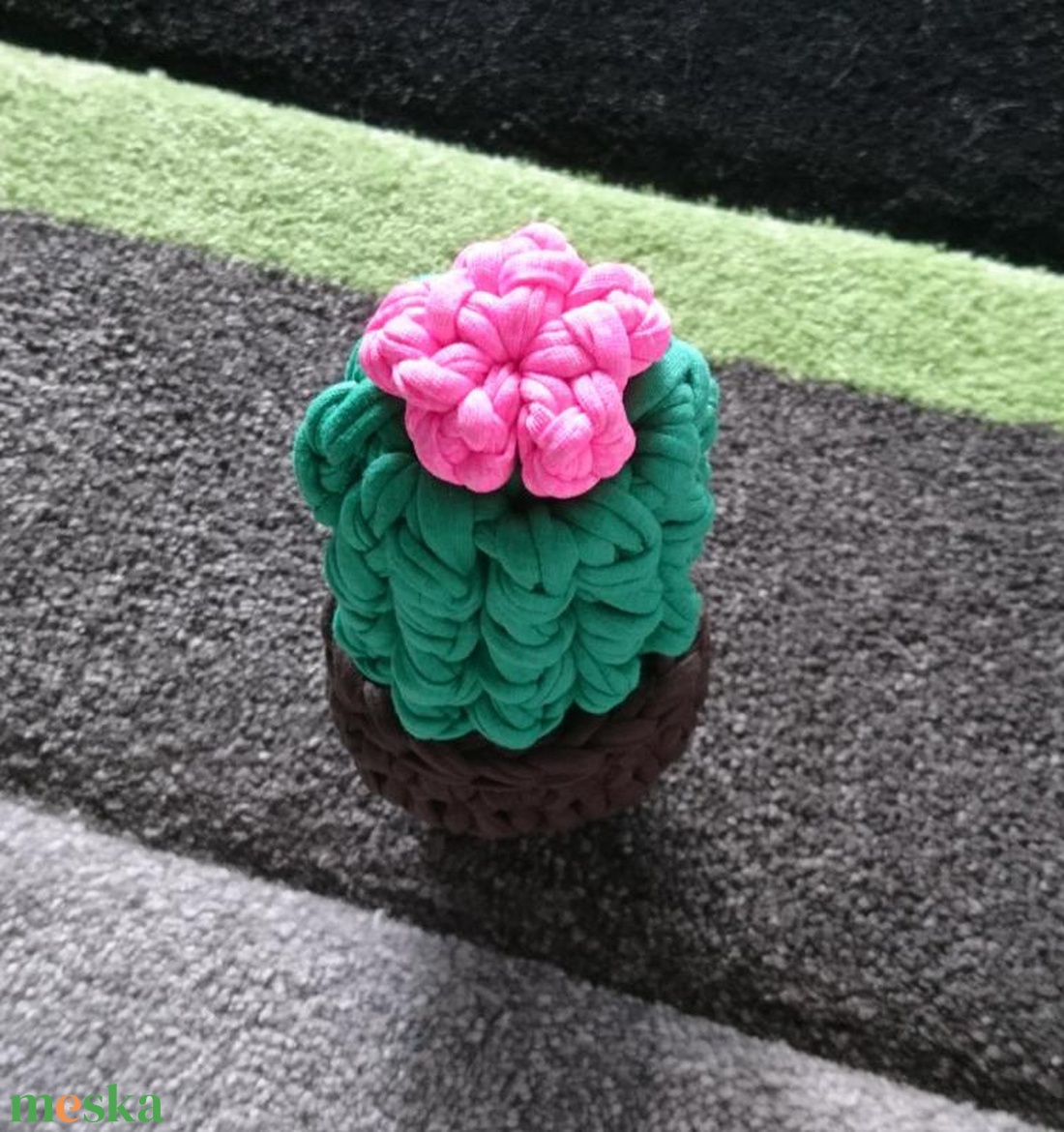 Horgolt kis kaktusz cukorkatartó  - otthon & életmód - tárolás & rendszerezés - tárolókosár - Meska.hu