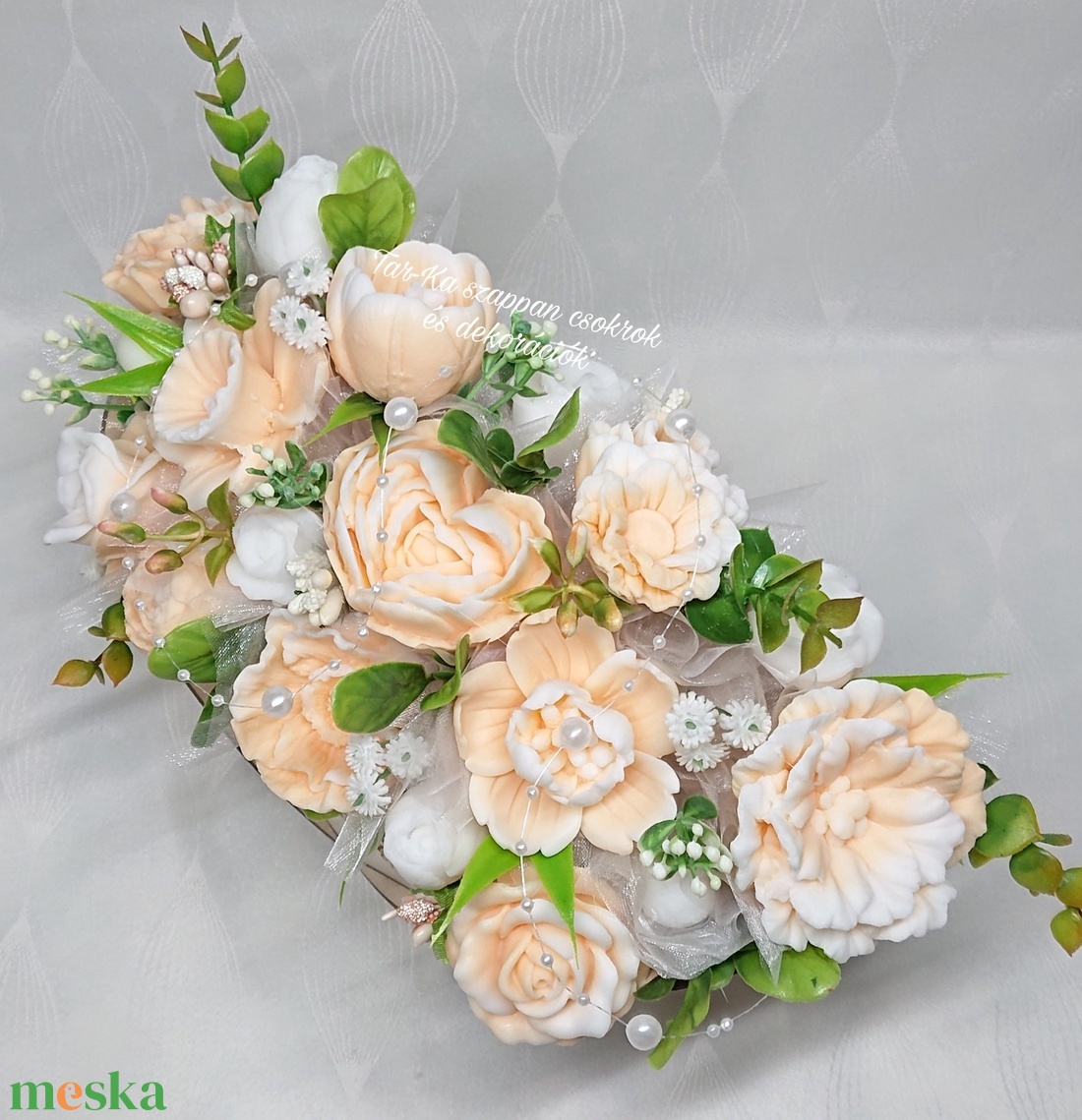 Nagy Boldog születésnapot kívánok! szappanvirág csokor szív fa dobozban - otthon & életmód - dekoráció - virágdísz és tartó - csokor & virágdísz - Meska.hu