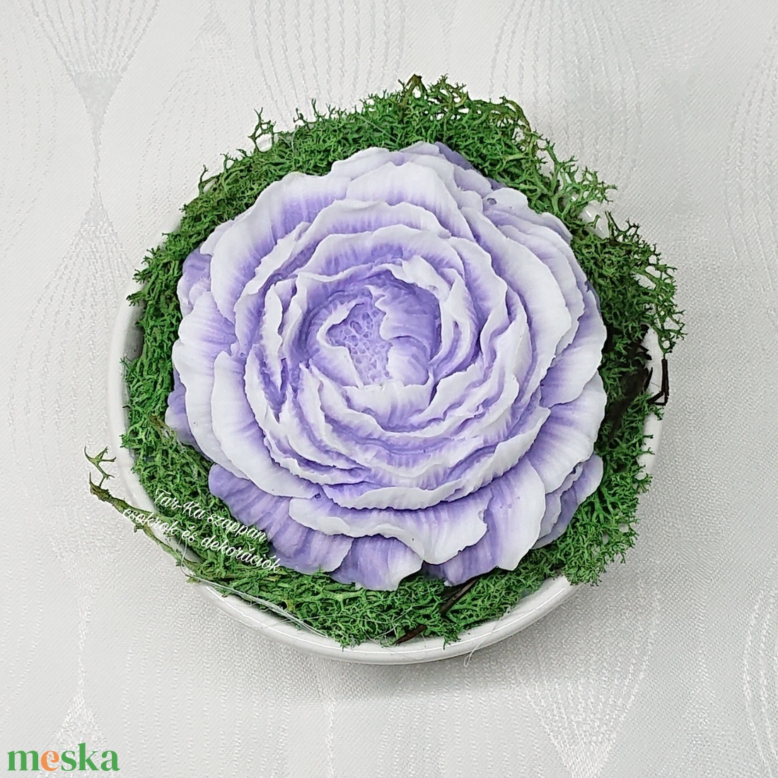 Nagy pünkösdi rózsa szappanvirág kerámia kaspóban  - otthon & életmód - dekoráció - virágdekoráció - virágdíszek - virágdísz kaspóban - Meska.hu