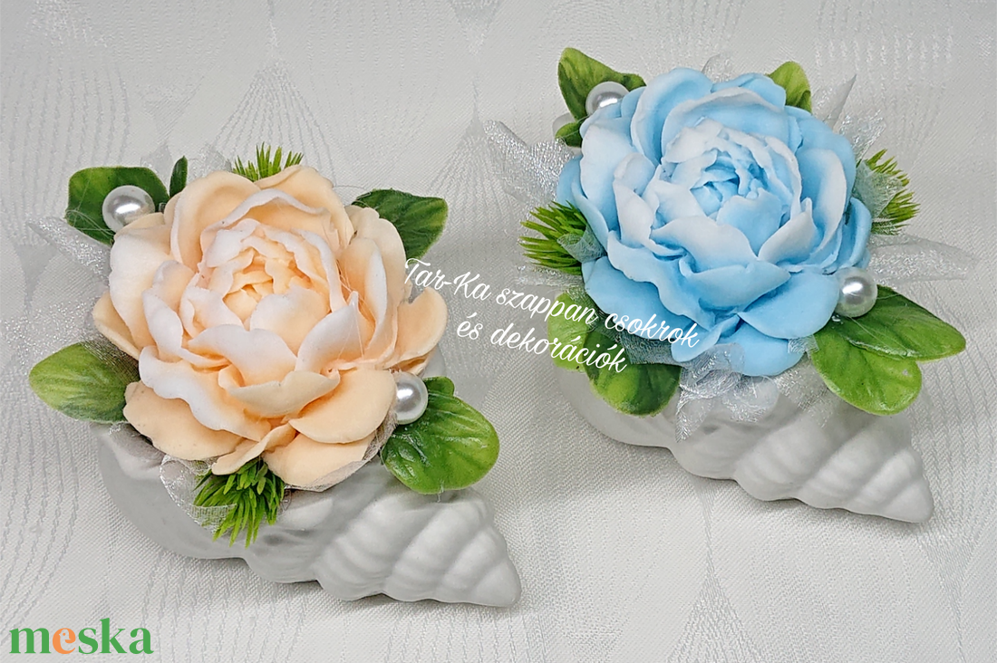 Szappanvirágok csigaházban - otthon & életmód - dekoráció - Meska.hu