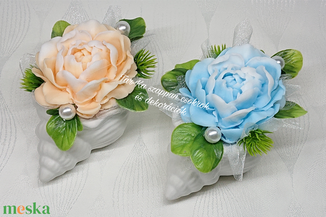 Szappanvirágok csigaházban - otthon & életmód - dekoráció - Meska.hu