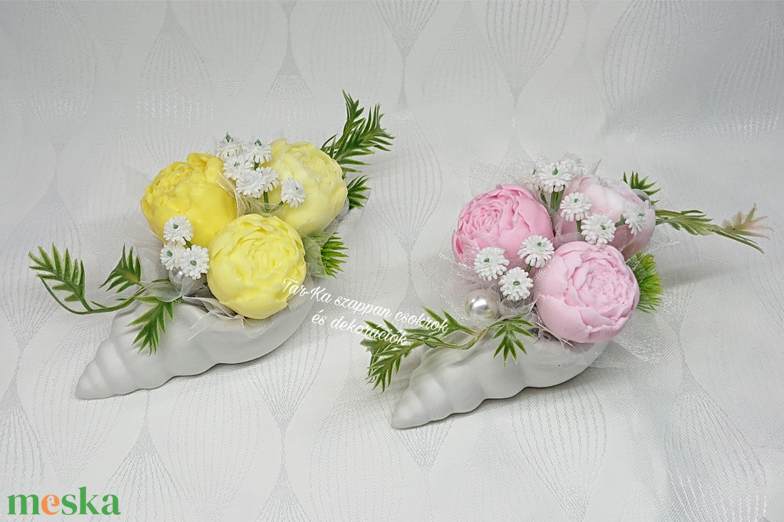 Szappanvirágok csigaházban  - otthon & életmód - dekoráció - Meska.hu