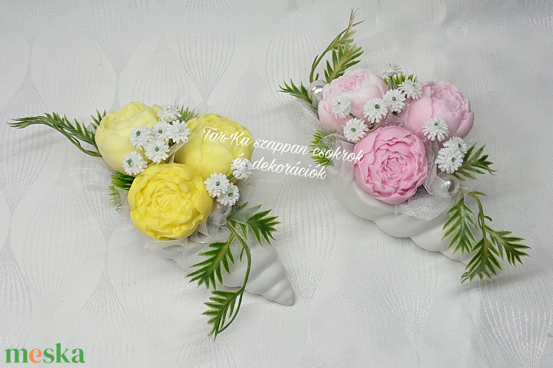 Szappanvirágok csigaházban  - otthon & életmód - dekoráció - Meska.hu