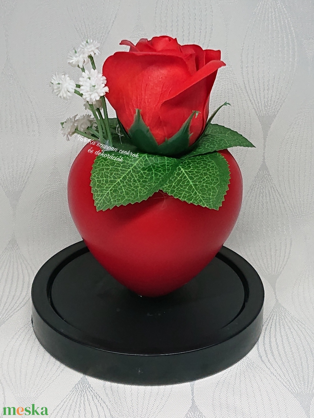 Szappanrózsa búrában - otthon & életmód - virágdekoráció - virágdíszek - asztali virágdísz - Meska.hu