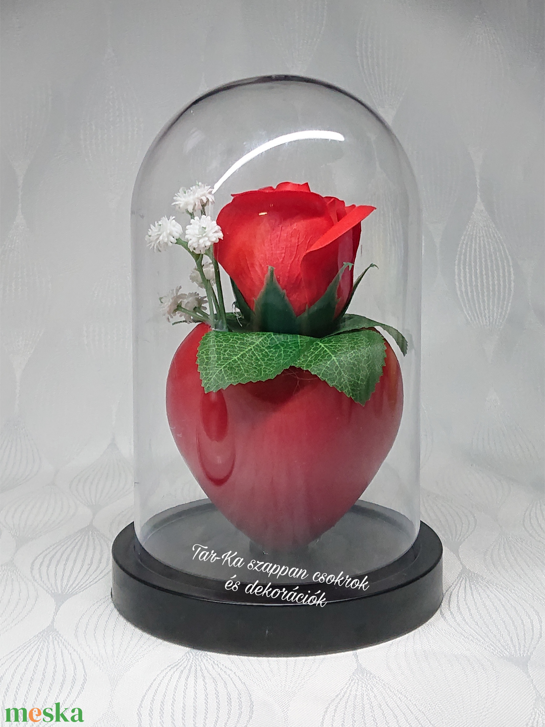 Szappanrózsa búrában - otthon & életmód - virágdekoráció - virágdíszek - asztali virágdísz - Meska.hu