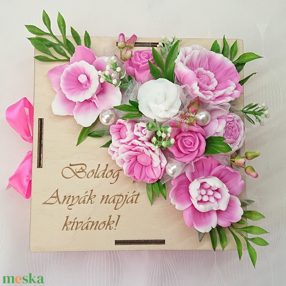 Boldog Anyák napját kívánok! szappanvirág csokor  - otthon & életmód - virágdekoráció - virágok - virágcsokor - Meska.hu