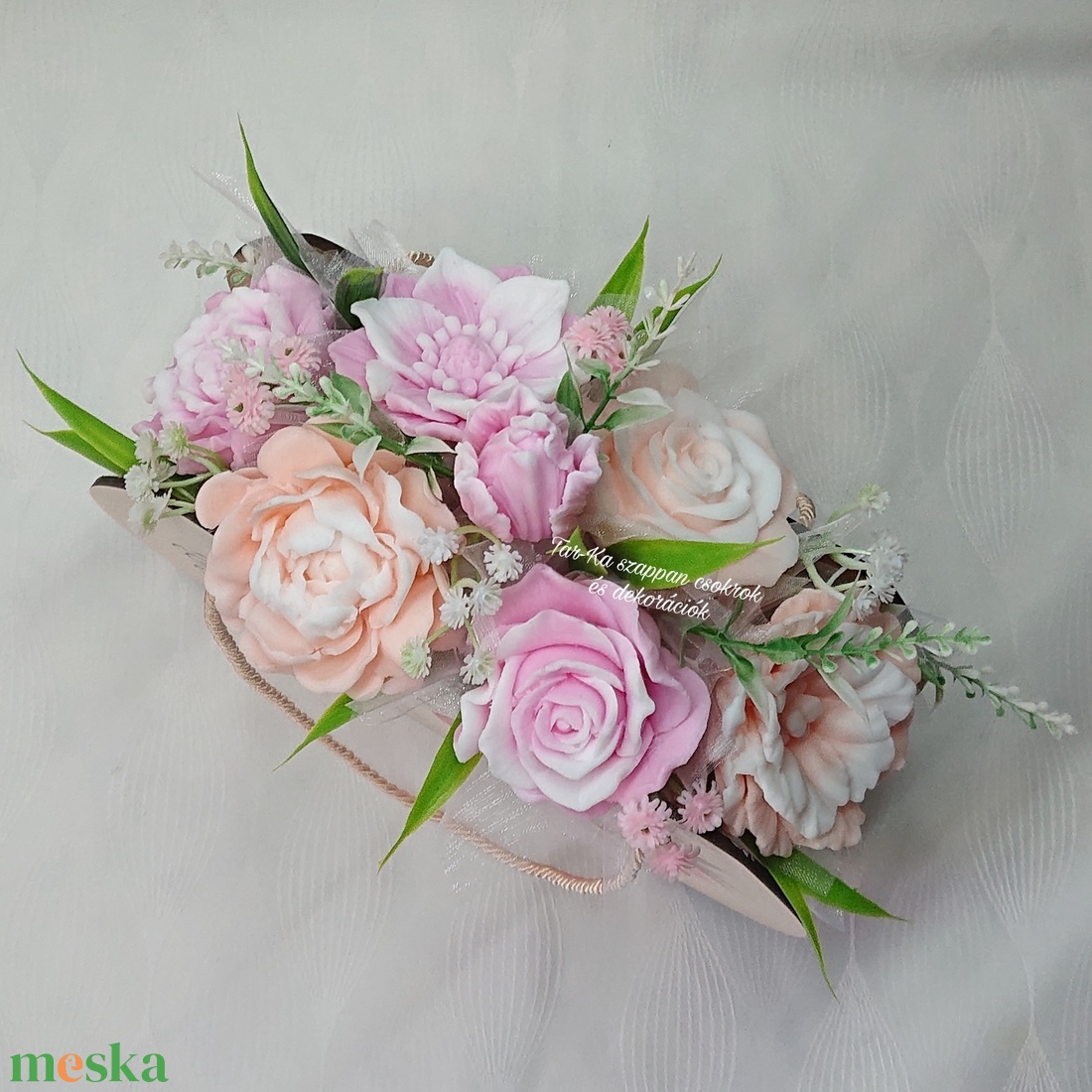 Szappanvirágok Anyák napi fa táskában - otthon & életmód - virágdekoráció - virágok - virágbox - Meska.hu