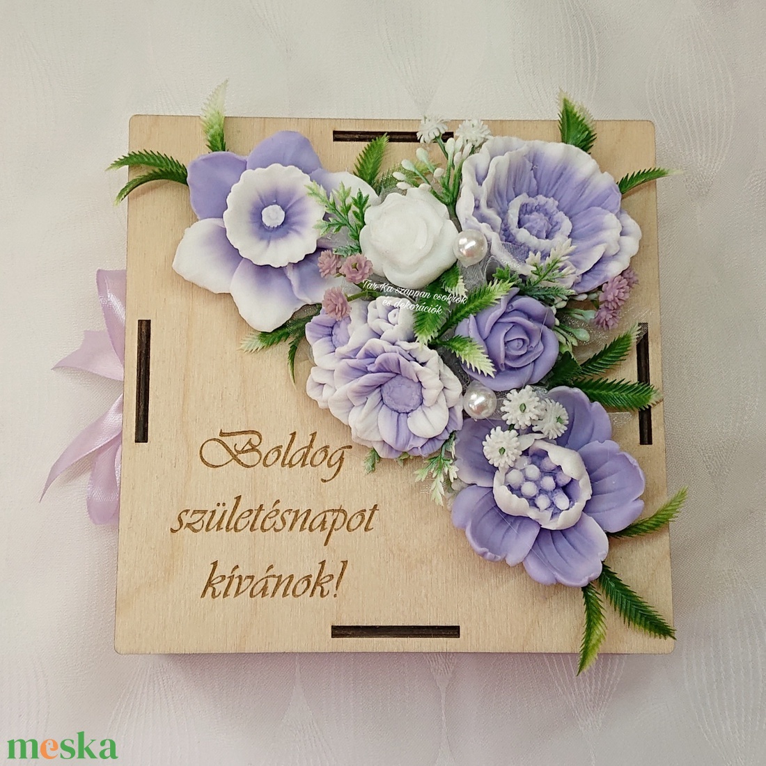 Boldog születésnapot kívánok! szappanvirág csokor  - otthon & életmód - virágdekoráció - virágdíszek - asztali virágdísz - Meska.hu