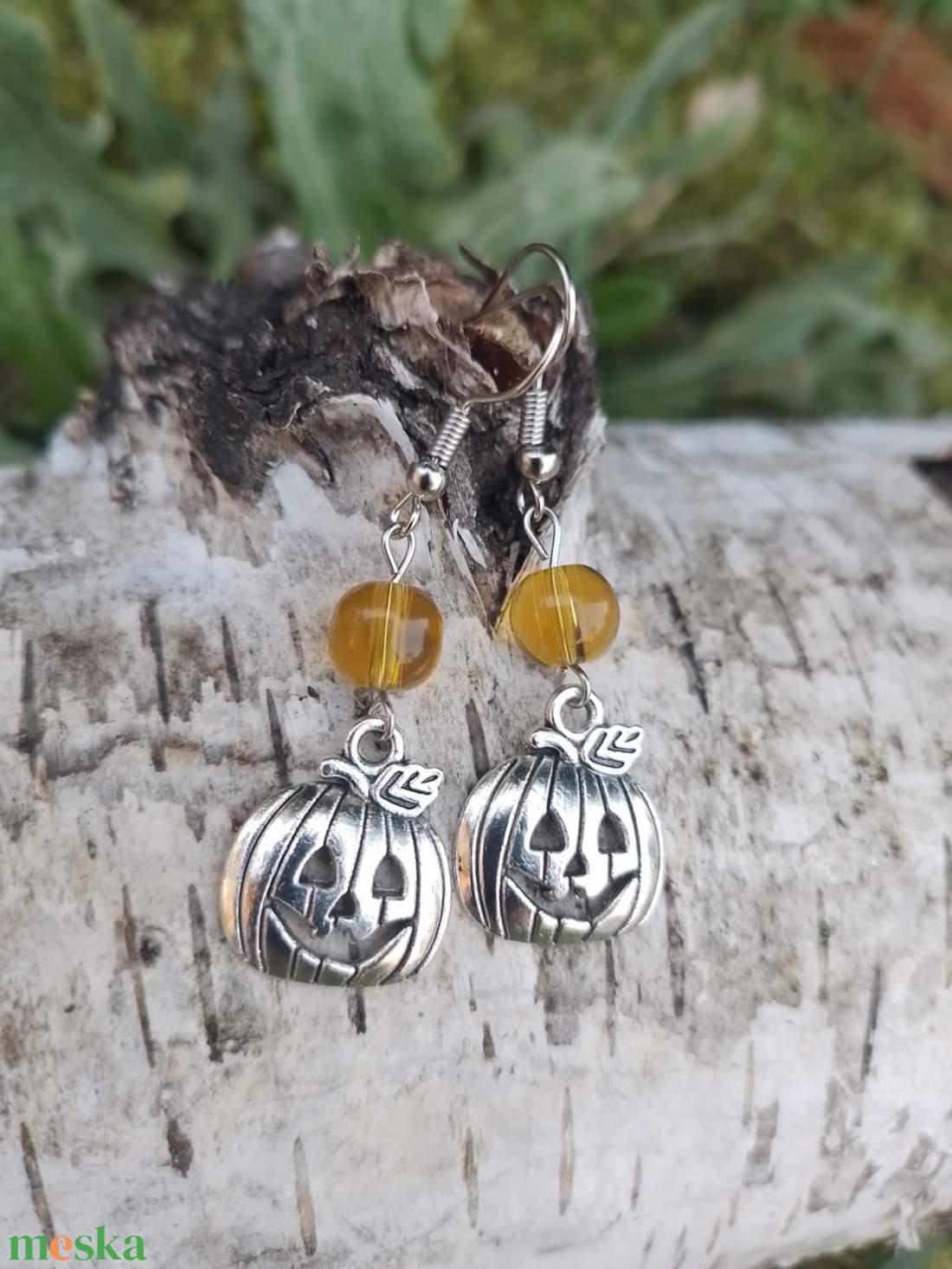 Mosolygó tök - ékszer - fülbevaló - lógó fülbevaló - Meska.hu