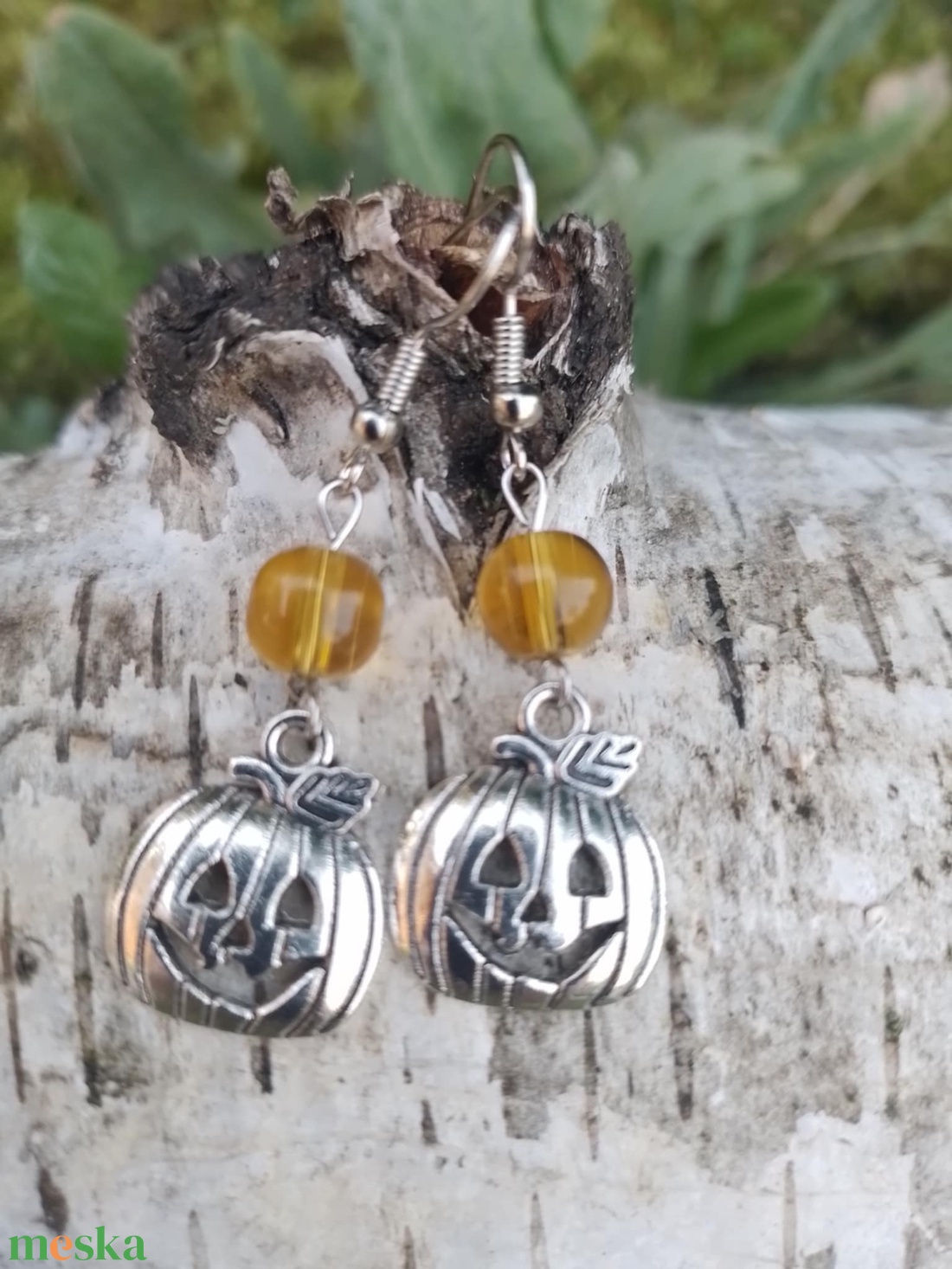 Mosolygó tök - ékszer - fülbevaló - lógó fülbevaló - Meska.hu