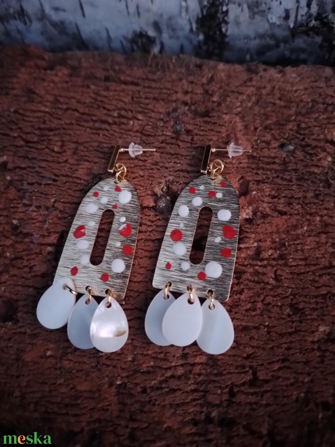 Pöttyöske - ékszer - fülbevaló - lógó fülbevaló - Meska.hu