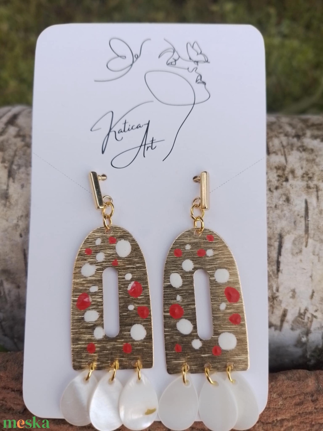 Pöttyöske - ékszer - fülbevaló - lógó fülbevaló - Meska.hu