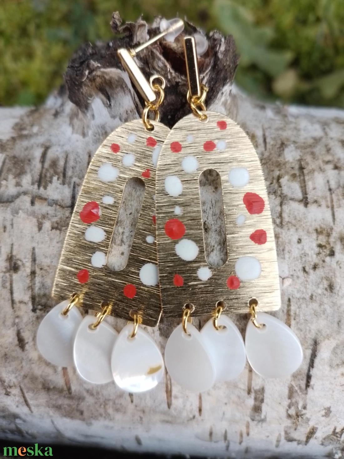 Pöttyöske - ékszer - fülbevaló - lógó fülbevaló - Meska.hu