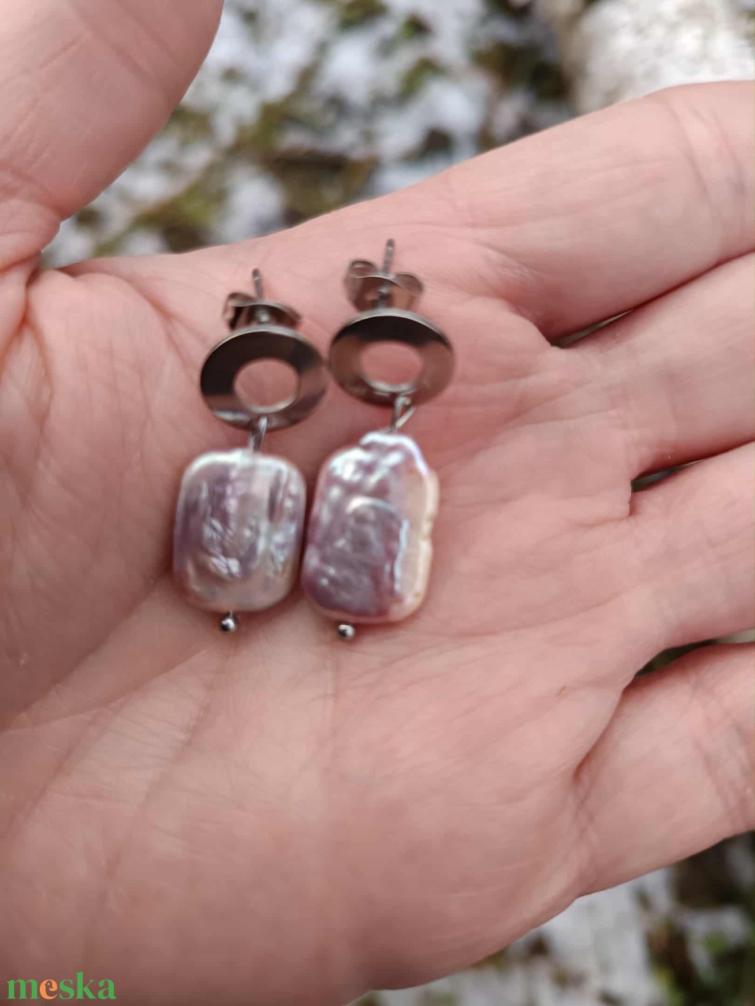 Essential 316L � Pearl No.17 - ékszer - fülbevaló - lógó fülbevaló - Meska.hu