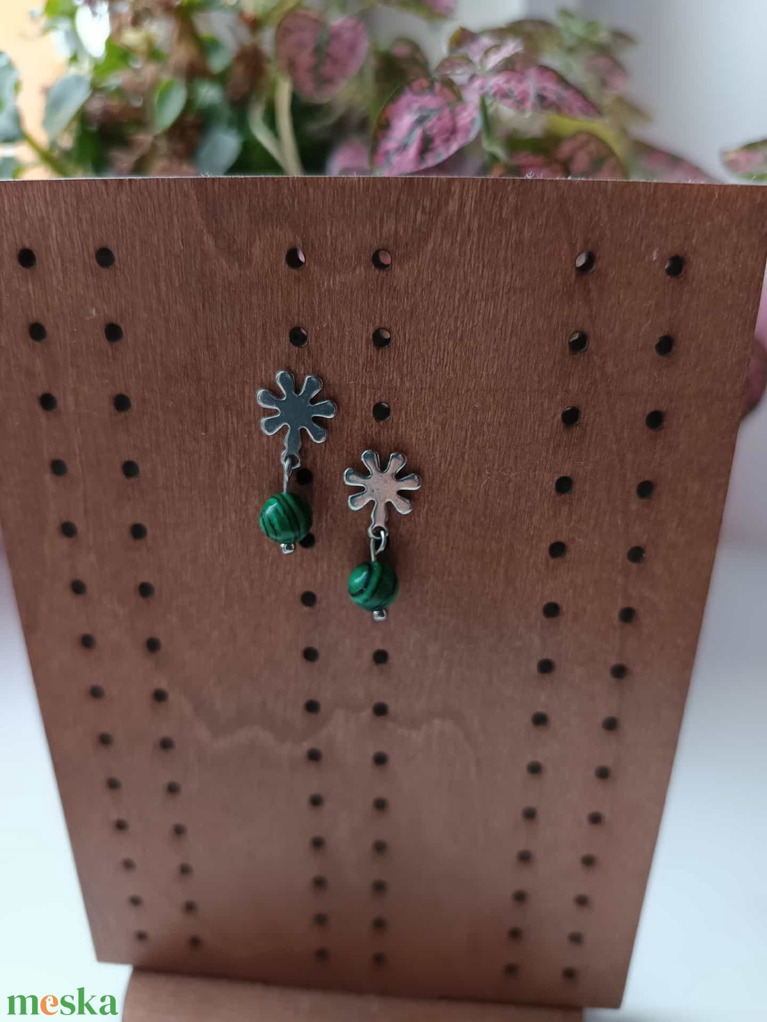 Essential 316L � Malachit No.14 - ékszer - fülbevaló - lógó fülbevaló - Meska.hu