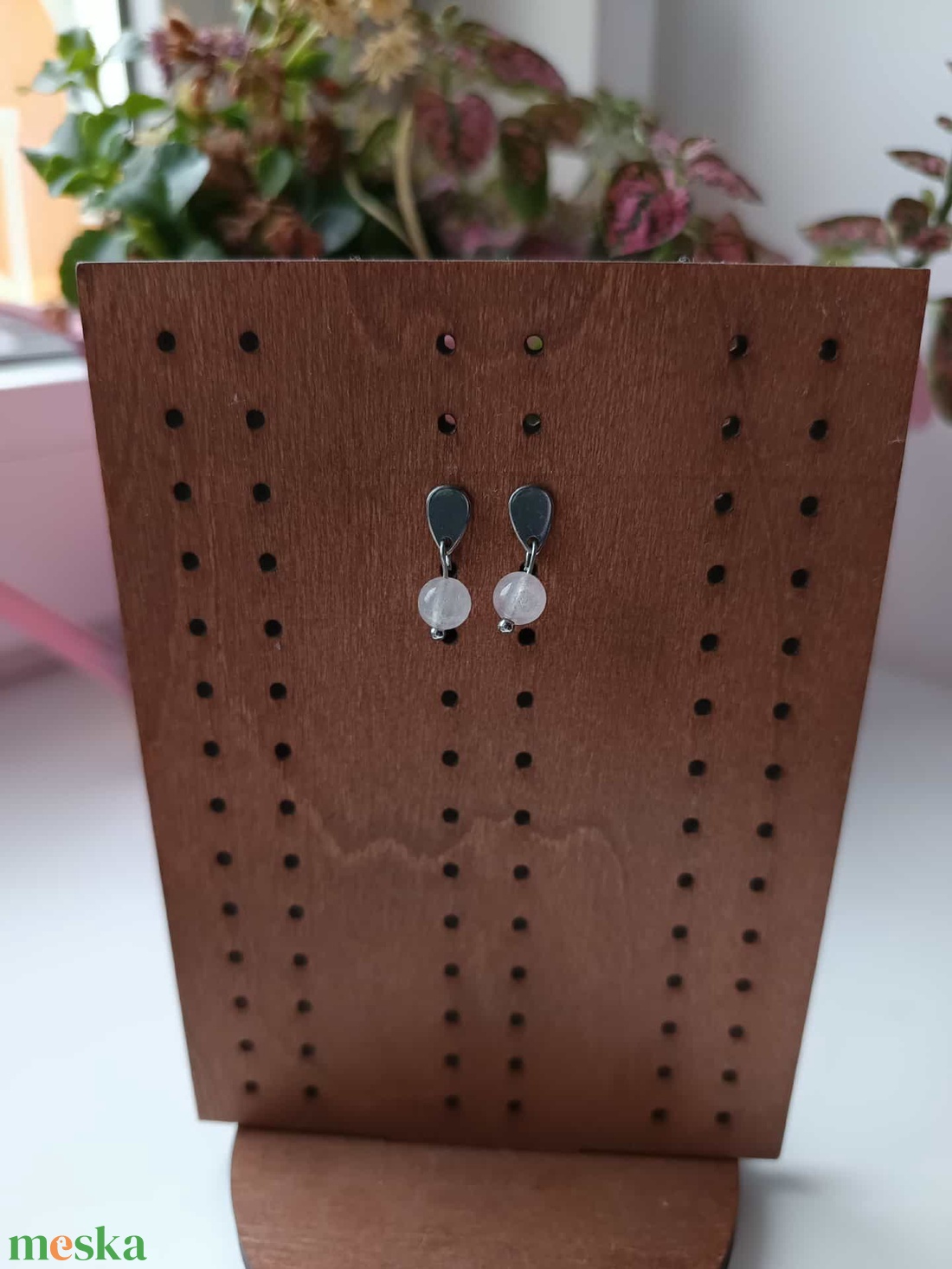 Essential 316L � Rose quartz No.11 - ékszer - fülbevaló - lógó fülbevaló - Meska.hu